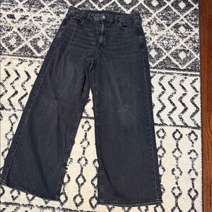 American Eagle High Waist Wide-Leg Black Jeans